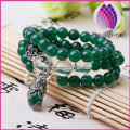 Wholesale nature green agate bracelet for woman beaded bracelet